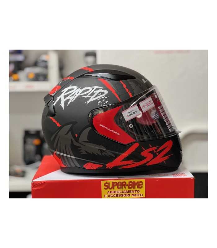 LS2 FF353 Rapid Raven black matt red helmet