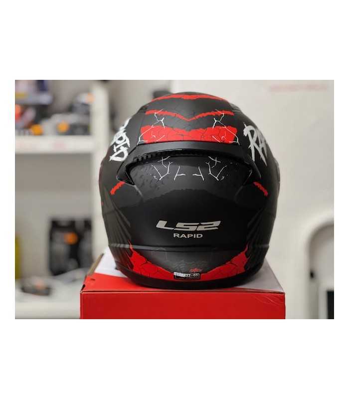 LS2 FF353 Rapid Raven black matt red helmet