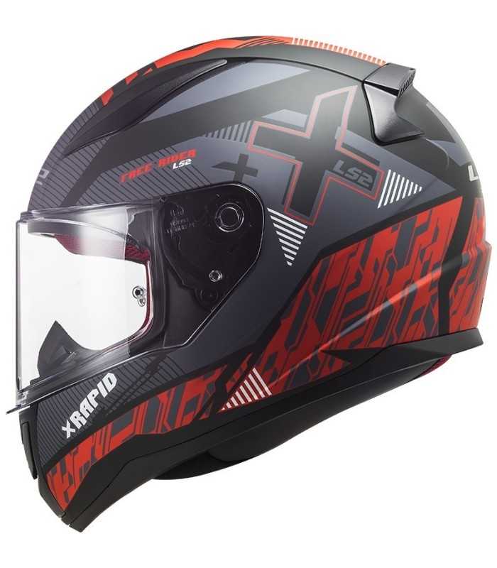 LS2 FF353 Rapid Xtreet black matt red helmet