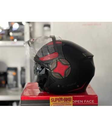 Cgm Jet-Helm ILLINOIS Sport schwarz matt rot