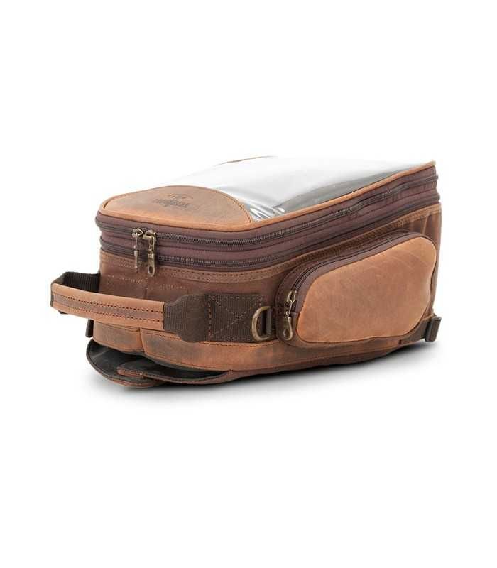 LONGRIDE HERITAGE WAXED CANVAS TANK BAG marrone