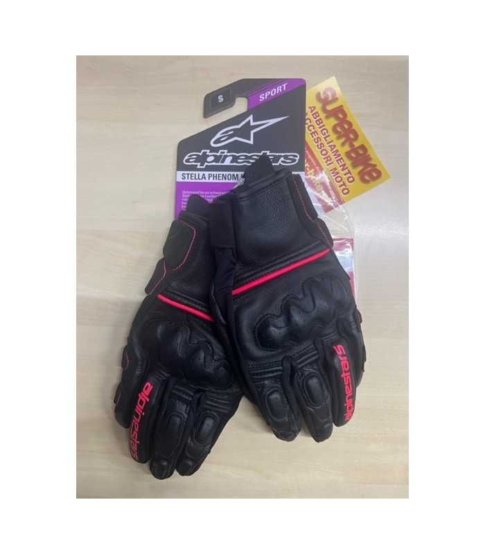 Leder damenhandschuhe Alpinestars Phenom schwarz pink