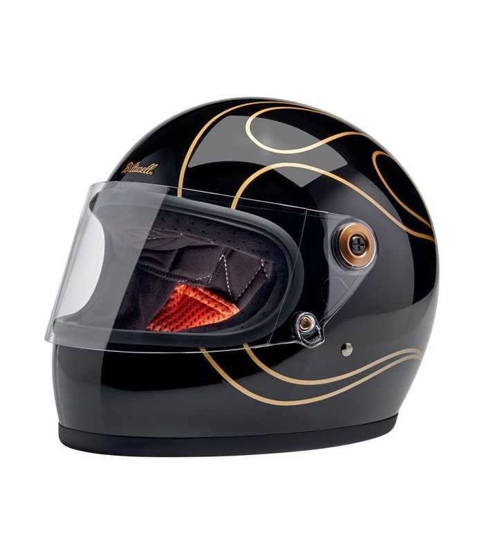 Biltwell Gringo S gloss black flames helm