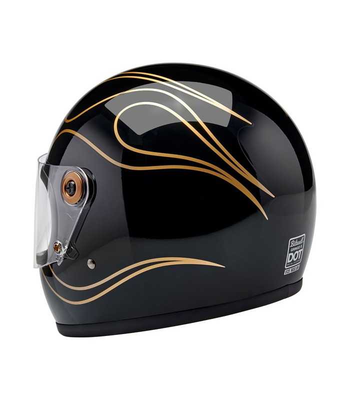 Biltwell Gringo S gloss black flames helm