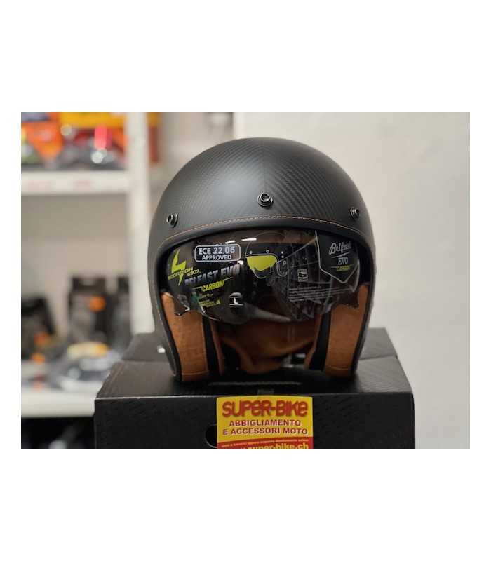 Casco jet Scorpion Belfast Evo carbon opaco