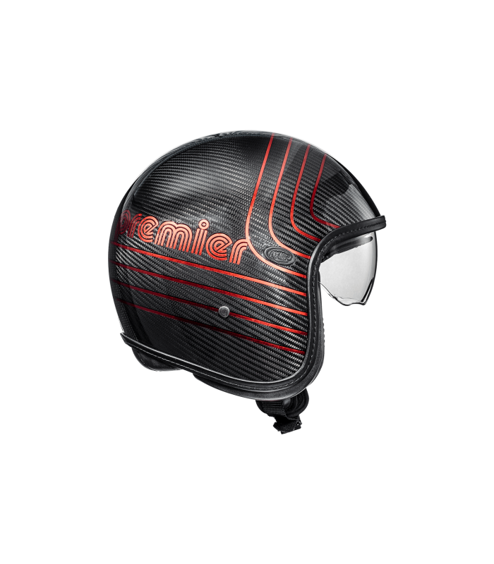 Helm PREMIER VINTAGE Platinum Edition Carbon Ex Red Chromed