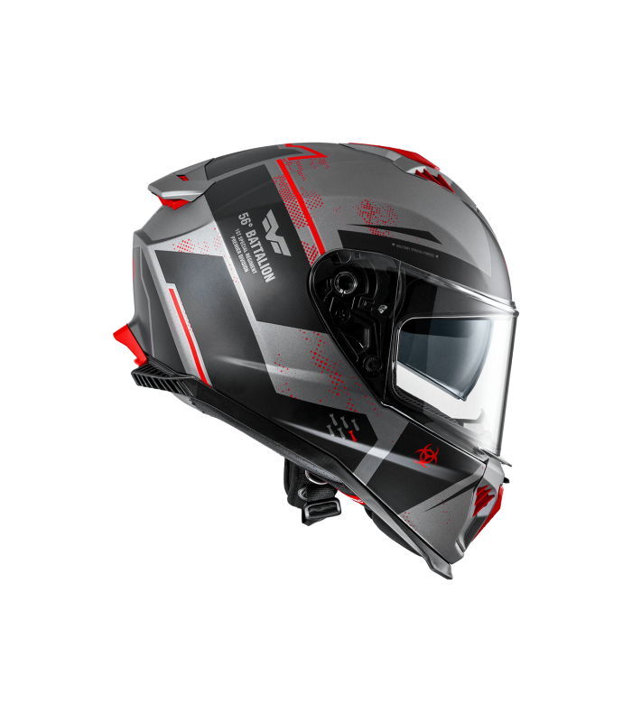 Casque Premier Typhoon BA 17 BM gris rouge matt