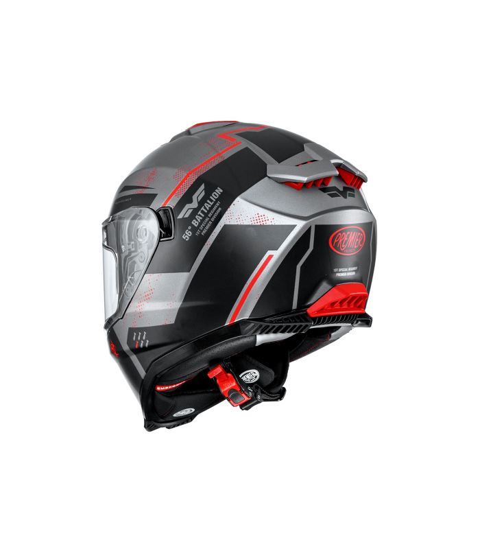 Premier Typhoon BA 17 BM grey red matt helmet