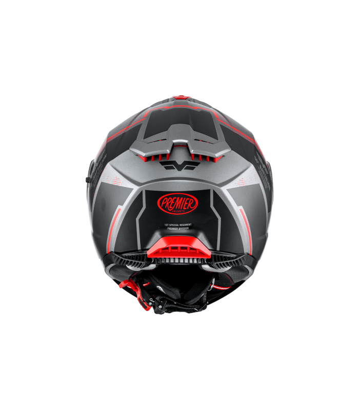 Premier Typhoon BA 17 BM grey red matt helmet
