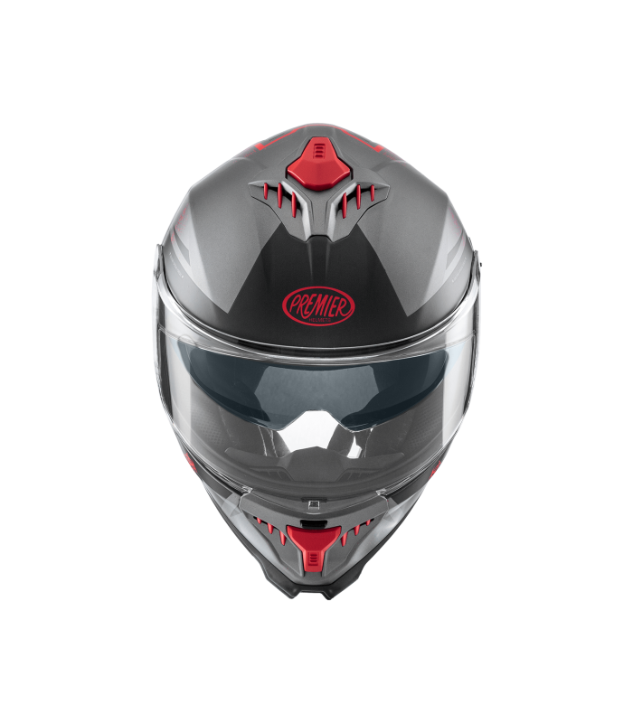 Premier Typhoon BA 17 BM grey red matt helmet