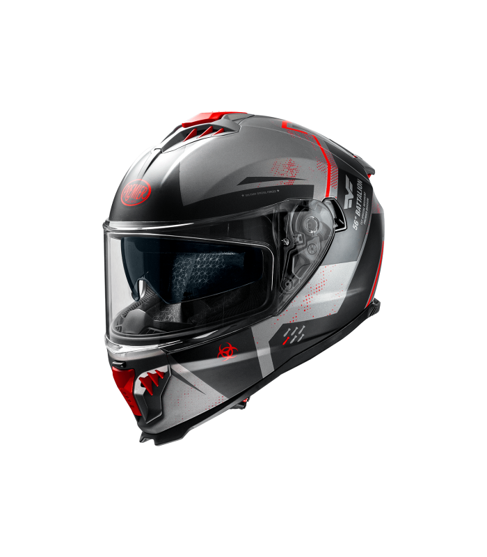 Helm Premier Typhoon BA 17 BM grau rot matt