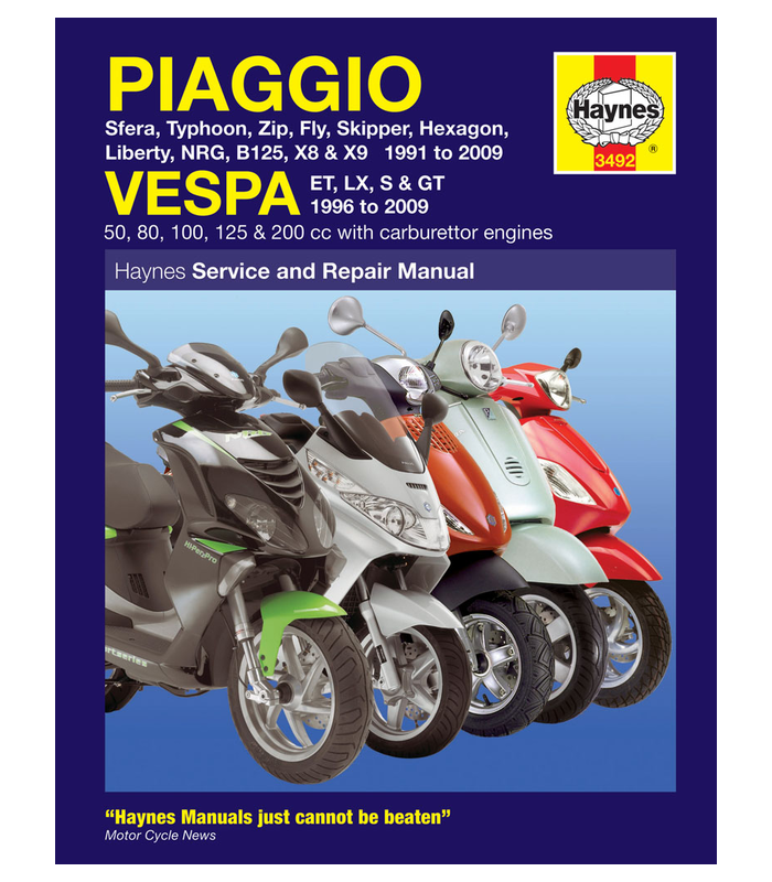 Haynes riparation manual Piaggio Vespa ET/LX/GT/S