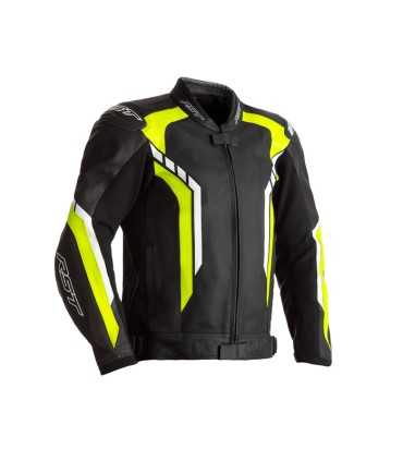 Veste en cuir RST Axis CE noir jaune
