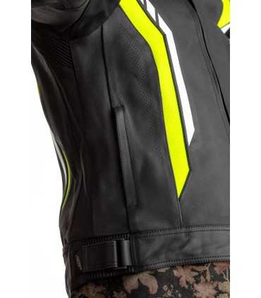Veste en cuir RST Axis CE noir jaune