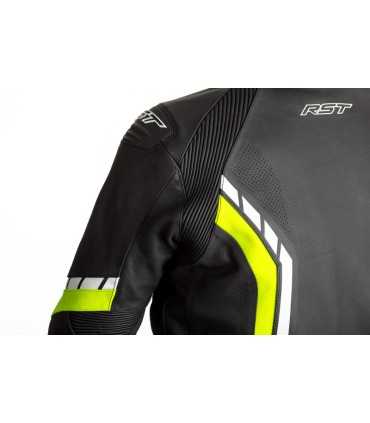 Veste en cuir RST Axis CE noir jaune