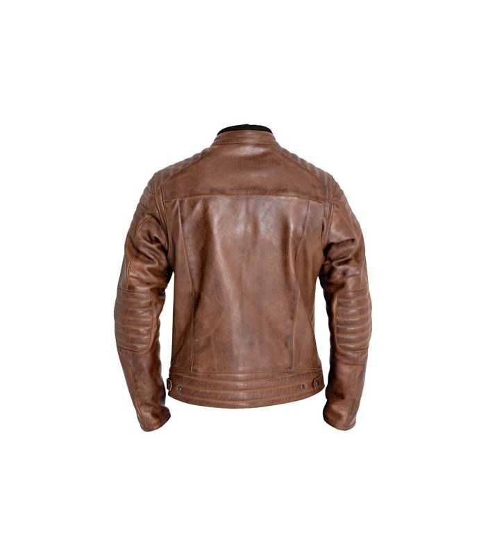 Veste en cuir moto John Doe Dexter marron