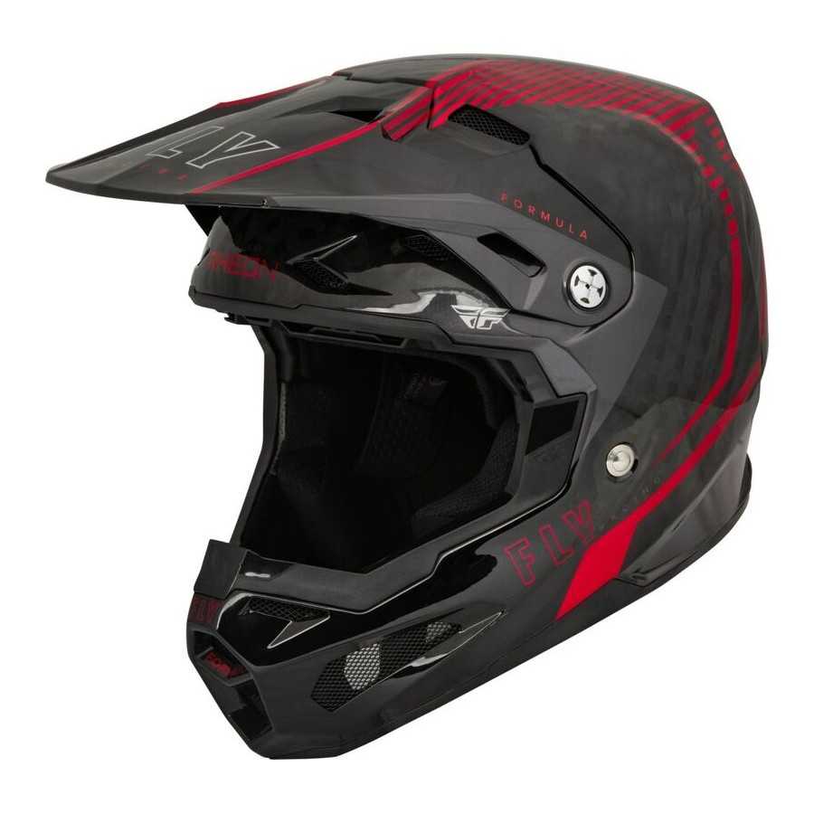 Casco motocross Fly Racing Formula rosso carbon matt