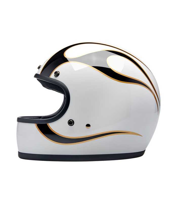 Casco Gringo Biltwell Flames bianco
