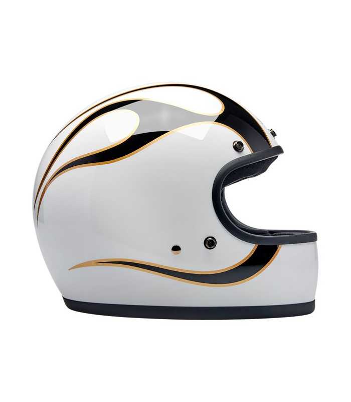 Biltwell Gringo Flames white helmet