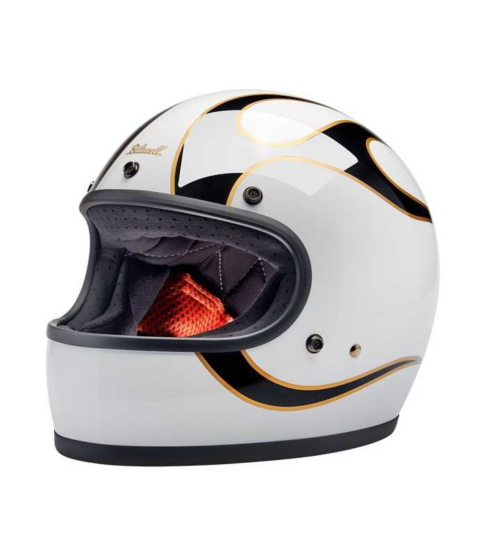Helm Gringo Biltwell Flames weiss