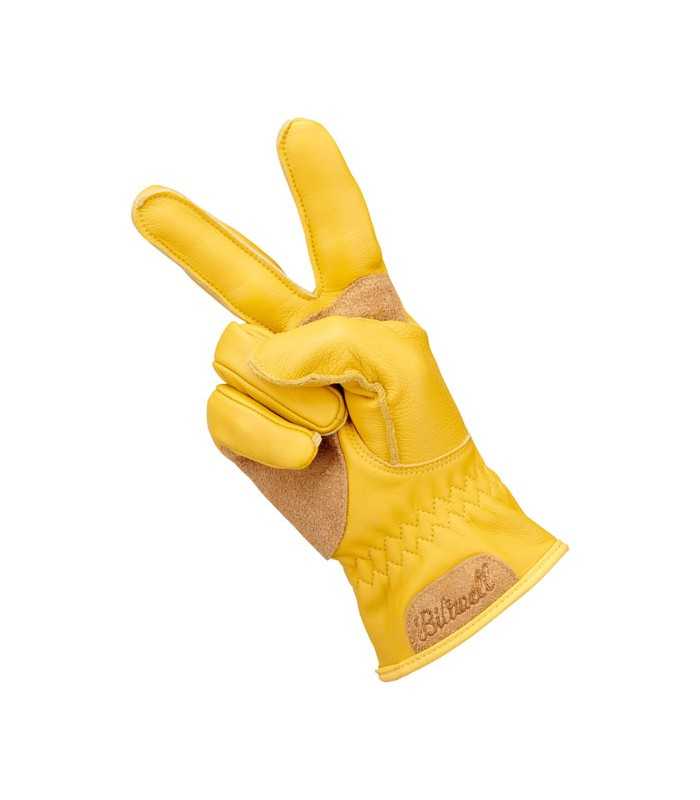 Biltwell Work 2.0 leder handschuhe gelb
