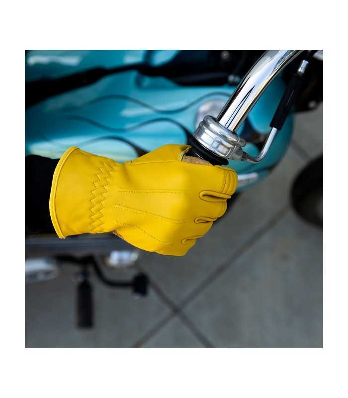 Biltwell Work 2.0 leather gloves yellow