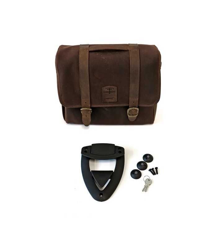 Longride CLICK-ON CLASSIC SADDLEBAG WAXED COTTON BROWN