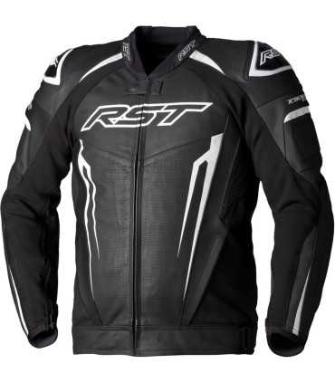 RST TracTech Evo 5 motorrad ledrjacke schwarz weiss