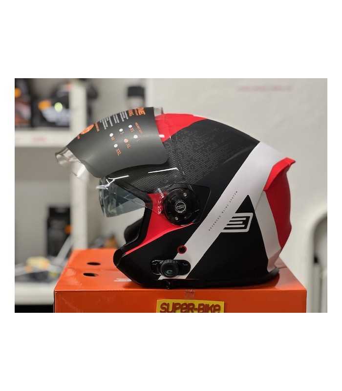 Casco Moto Jet con Bluetooth Integrato Origine Palio Hyper 2.0 BT rosso opaco