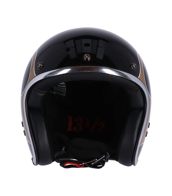 Jet helm 13 1/2 Skull Bucket FLAMES GOLD