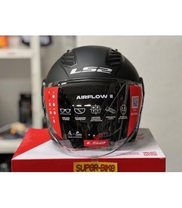 Casco jet LS2 OF616 Airflow 2 nero opaco