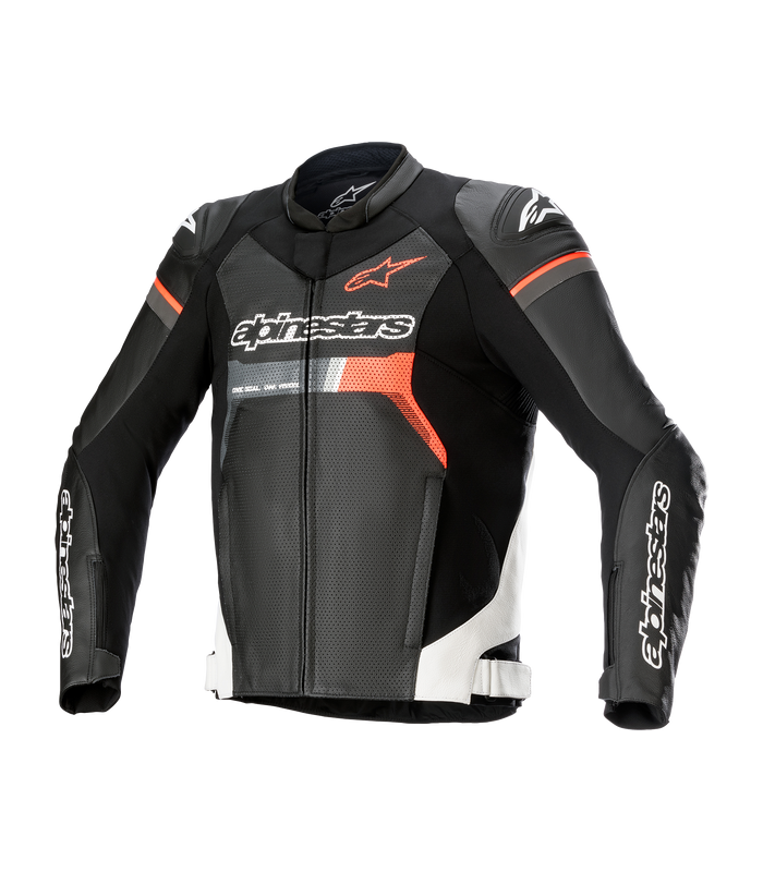 Alpinestars GP Force Airflow black red leather jacket