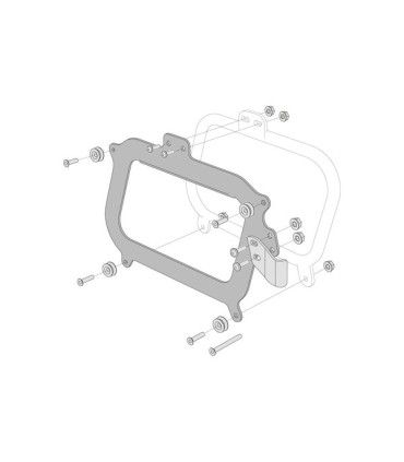 SW-Motech Kit adattatori per Telai laterali Givi. Per TRAX ADV/EVO. Montaggio di 2 valigie.