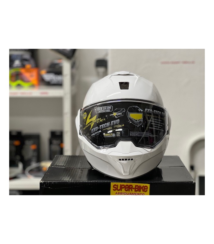 Scorpion Exo Tech Evo white helmet