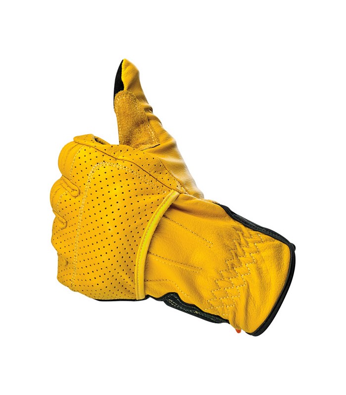 GANTS MOTO CUIR BILTWELL BORREGO CE jaune