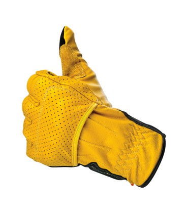 GANTS MOTO CUIR BILTWELL BORREGO CE jaune