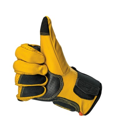 GANTS MOTO CUIR BILTWELL BORREGO CE jaune