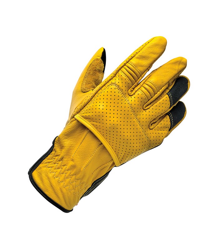 GANTS MOTO CUIR BILTWELL BORREGO CE jaune