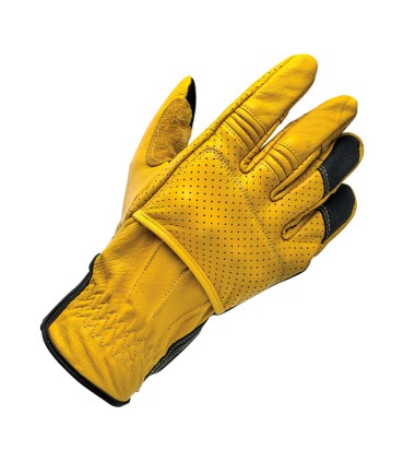 GANTS MOTO CUIR BILTWELL BORREGO CE jaune