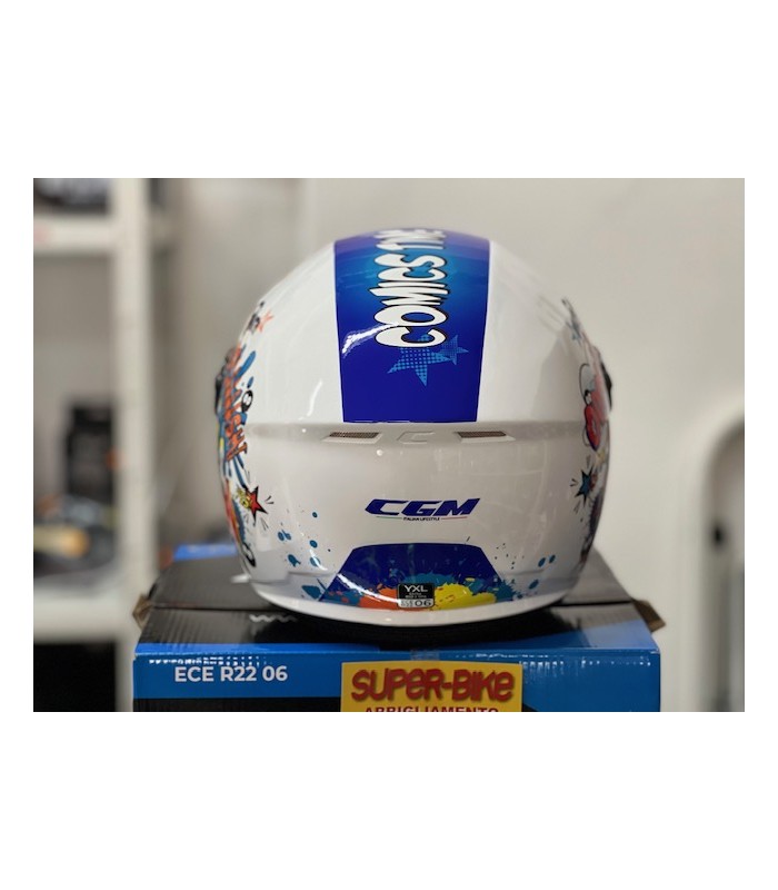Casco bambino Cgm 261g Mini Comics bianco