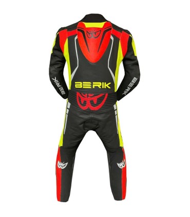 Combinaison en cuir Berik Ls1-171334FR noir jaune rouge