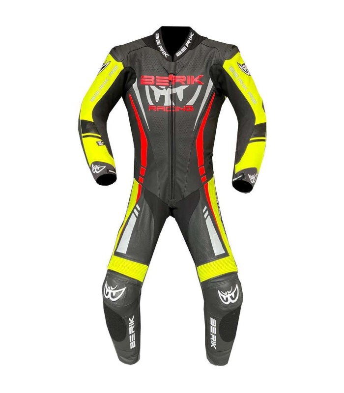 Tuta pelle Berik Ls1-171334FR nera gialla rossa