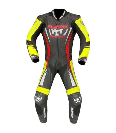 Combinaison en cuir Berik Ls1-171334FR noir jaune rouge