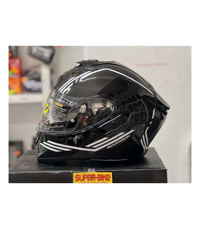Casque intégral Scorpion Exo 1400 Evo 2 Carbon Air Reika blanc