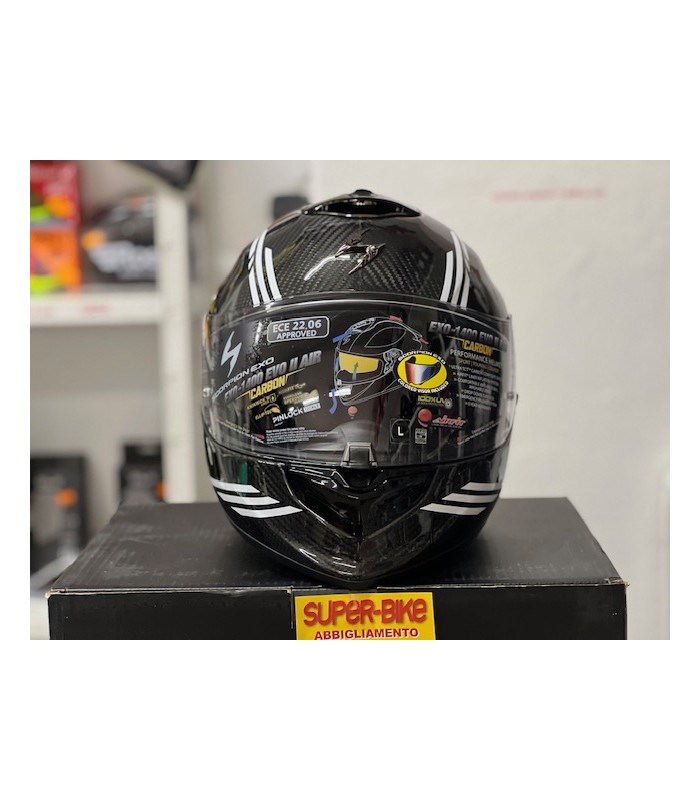 Casque intégral Scorpion Exo 1400 Evo 2 Carbon Air Reika blanc