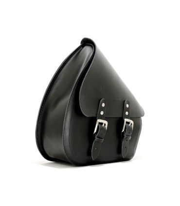 LONGRIDE, SWINGARM BAG SMOOTH BLACK LEATHER Harley Davidson Softail (2018-23) 7 LITER