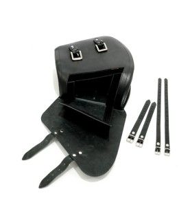 LONGRIDE, SWINGARM BAG SMOOTH BLACK LEATHER Harley Davidson Softail (2018-23) 7 LITER