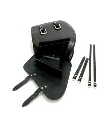 LONGRIDE, SAC À BRAS OSCILLANT Harley Davidson Softail (2018-23) CUIR NOIR 7 LITRES