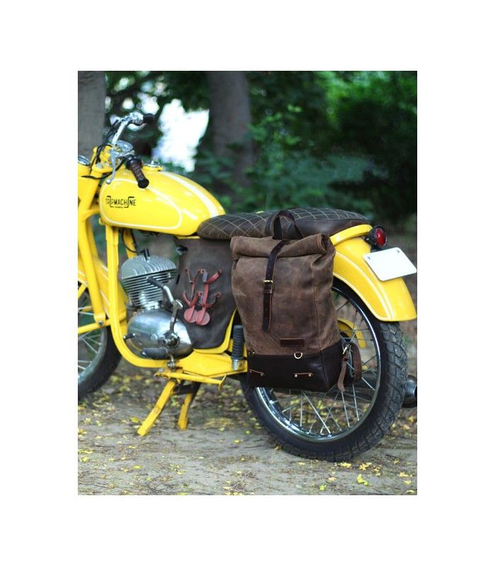 TRIP MACHINE BACKPACK PANNIERS TOBACCO