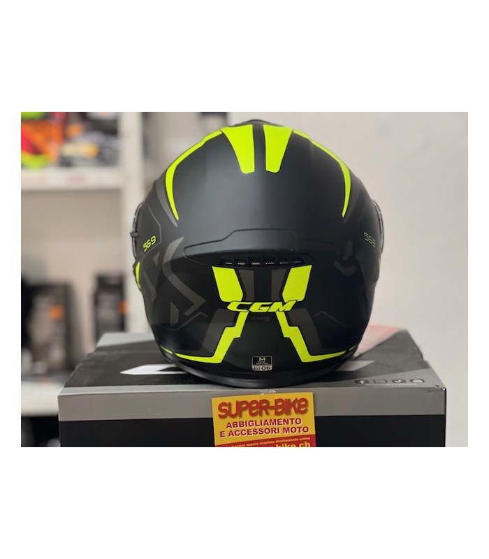 CGM 569A C-Max City black yellow matt modular helmet